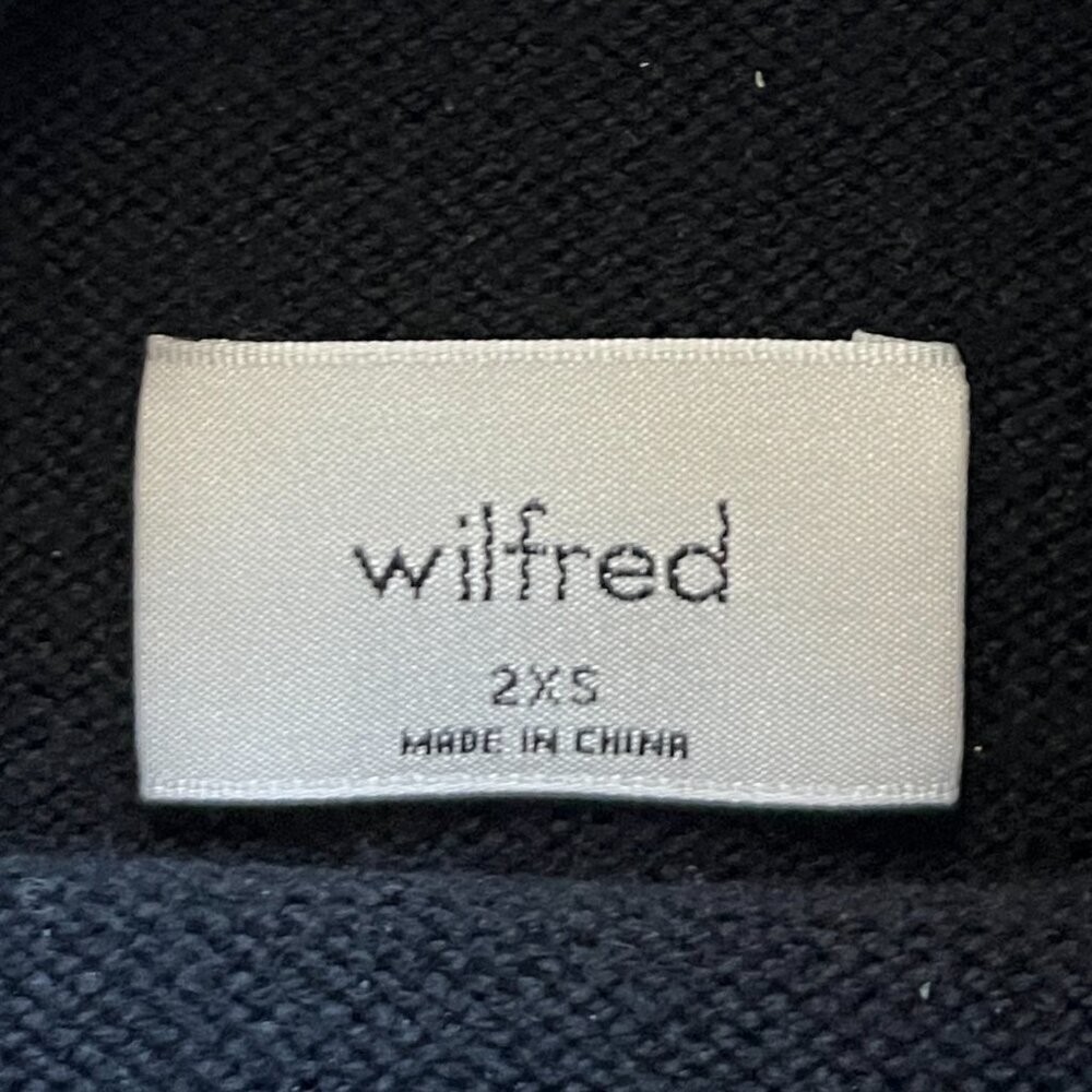 Aritzia Wilfred Cyprie Sweater Dress NWT 100% Italian Merino Wool Black Size 2XS - Picture 3 of 10
